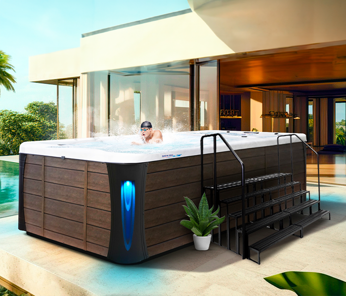 Calspas hot tub being used in a family setting - Cambridge
